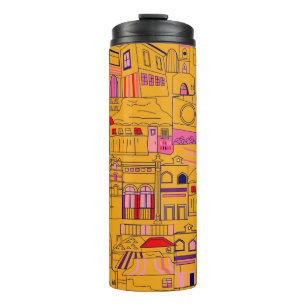 Termo Diseño impecable de patrón mexicano. Textil de d