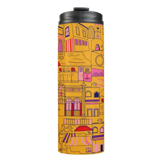 Termo Diseño impecable de patrón mexicano. Textil de dec (Anverso)