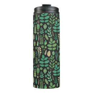 Termo Diseño inmaculado con flores de bosque