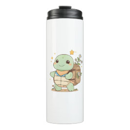 Termo Diseño Kawaii de Tortuga Viajera de Aventuras Lind