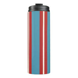 Termo Diseño moderno con patrón de rayas rojas y azules 