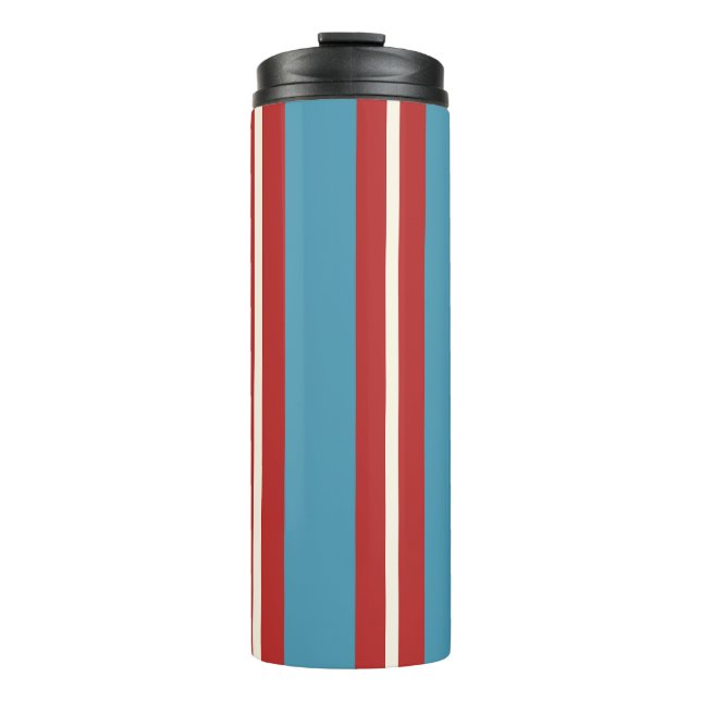 Termo Diseño moderno con rayas rojas y azules vibrantes (Anverso)