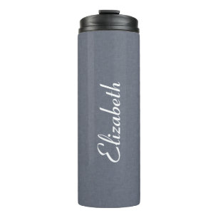 Termo Diseño moderno de líneas de Faux Gris azul