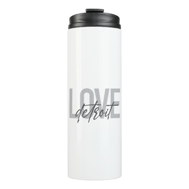 Termo Diseño moderno, simple, fresco, urbano Love Detroi (Anverso)