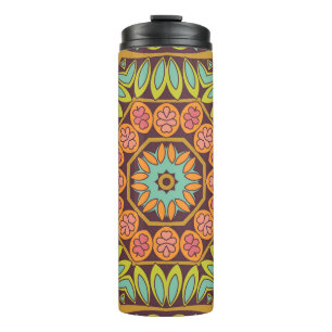 Termo Diseño ornamento floral abstracto brillante.