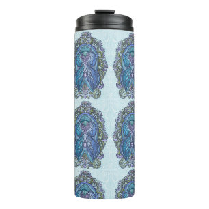 Termo Diseño Ornate Blue & Verde azulado Mandala