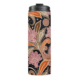 Termo Diseño Paisley Tradicional de Patrón sin Marea