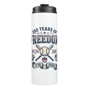 Termo Diseño Patriótico de Béisbol 250 Años de Libertad_
