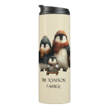 Diseño personalizado de familia de pingüinos de in