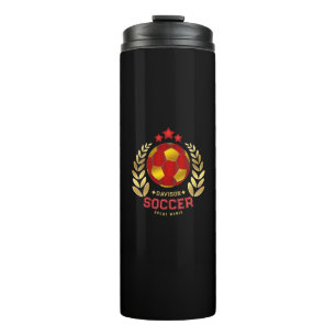 Termo Diseño Personalizado de Logo de Fútbol Brillante