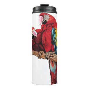 Termo Diseño pintado de color rojo color macao