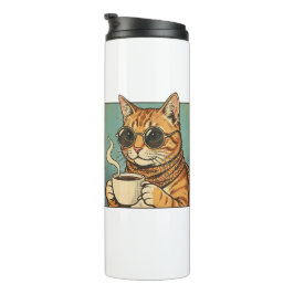 Termo Diseño Retro de Cool Cat Coffee para Amantes de lo