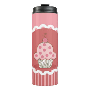 Termo Diseño rosado de la magdalena