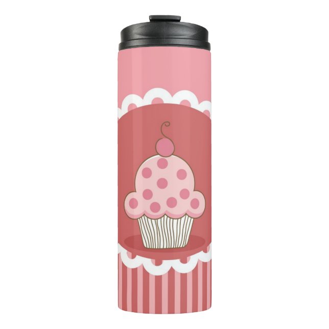 Termo Diseño rosado de la magdalena (Anverso)