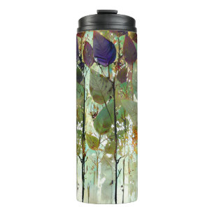Termo Diseño unisex de bosque de hoja artística