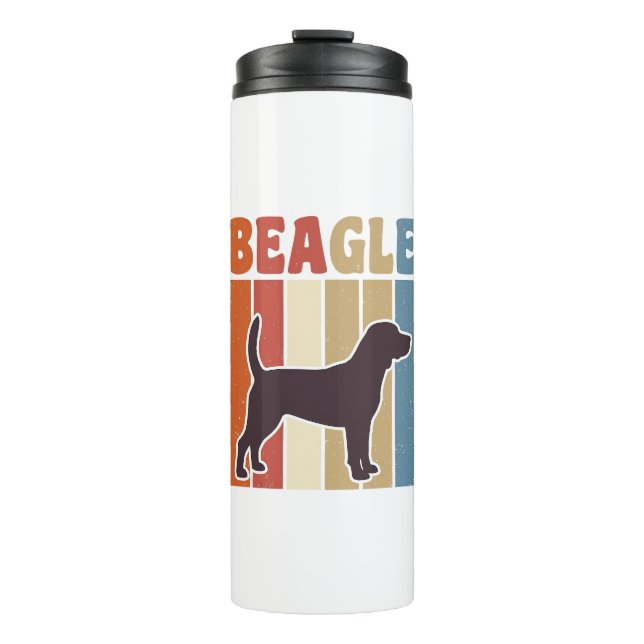 Termo Diseño vectorial de franja retro de perro Beagle v (Anverso)