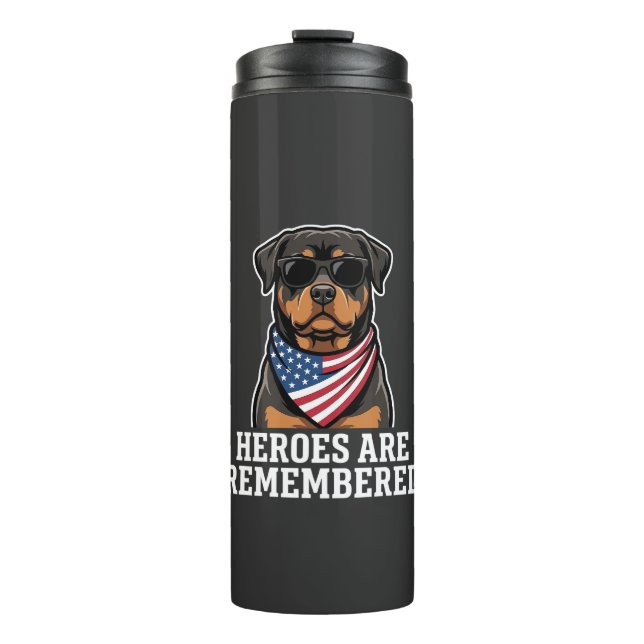 Termo Diseño vectorial de perro héroe Rottweiler patriót (Anverso)