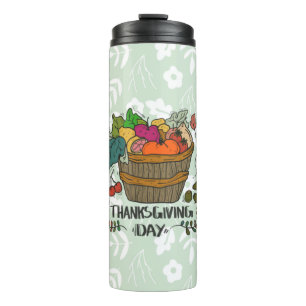 Termo Diseño vintage del Día de Acción de Gracias
