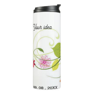 Termo Diseños de taza de flores silvestres, taza floral