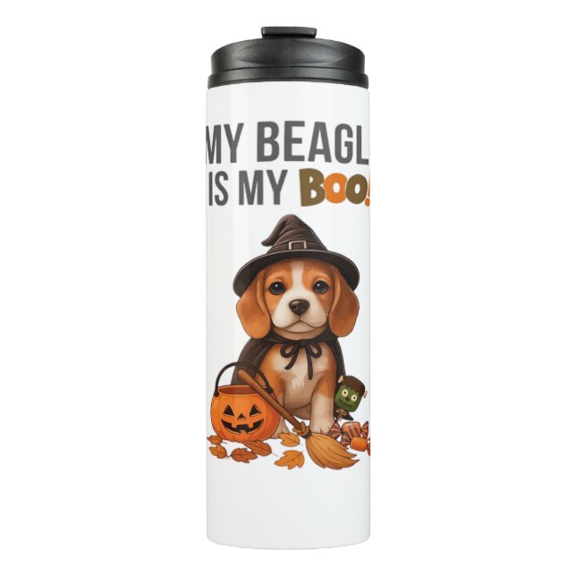 Termo Disfraz de Beagle Halloween Mi Beagle es mi perro  (Anverso)