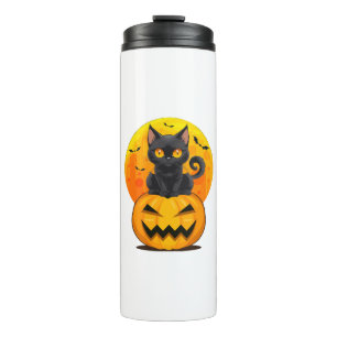 Termo Disfraz de Halloween de calabaza gato negro 