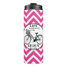 Termo Disfruta Del Paseo | Bicicleta Con Flores Motivaci