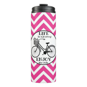 Termo Disfruta Del Paseo Bicicleta Con Flores Motivaci
