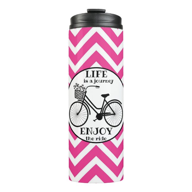 Termo Disfruta Del Paseo | Bicicleta Con Flores Motivaci (Anverso)