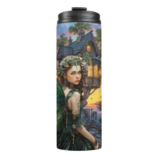 Termo Disfrutando De La Puesta De Sol Fuera De Su Casa (Anverso)