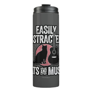 Termo Distracción fácil por gatos y música