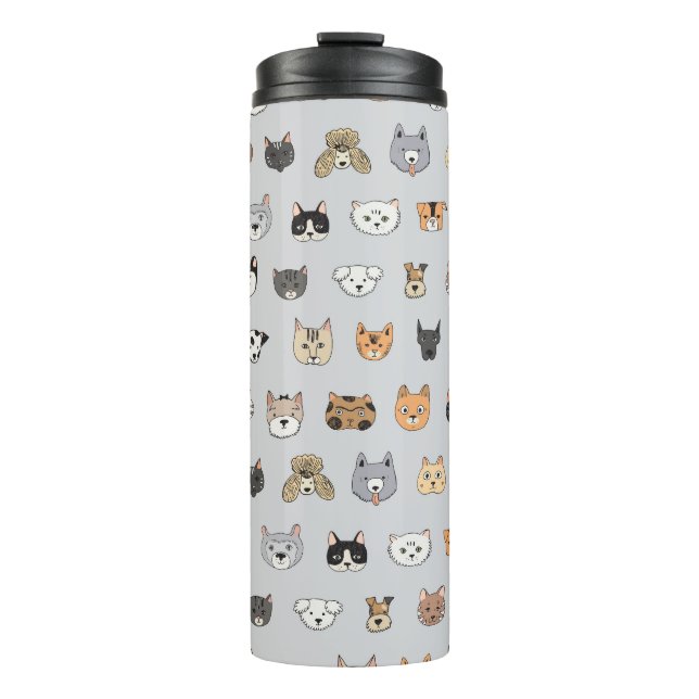 Termo Diversión animal: perros gatos mezcla de doodle (Anverso)