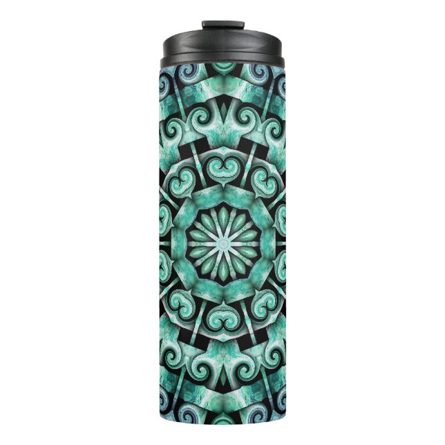 Termo Diversión con Verde azulado y negro (Anverso)