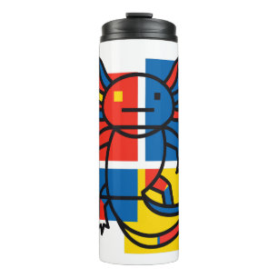 Termo Divertido patrón de arte abstracto de Axolotl Piet