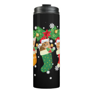 Termo Divertidos Navidades dan a la camiseta tres gatos