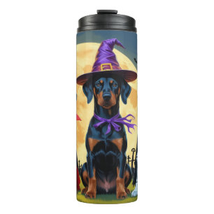 Termo Doberman Dogs Pumpkin Halloween Funny