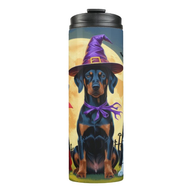 Termo Doberman Dogs Pumpkin Halloween Funny (Anverso)