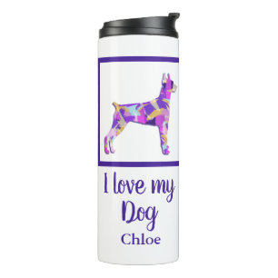 Termo Doberman Pinscher Dog Silhouette Purple PY&B