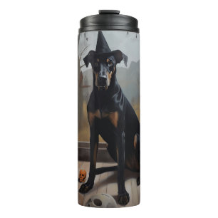 Termo Doberman Pumpkins Halloween Scary