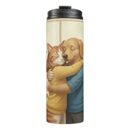 Termo Dog and Cat Hug Thermal Tumbler