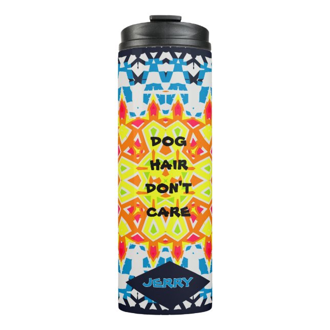 Termo DOG HAIR NO SE IMPORTA Naranja Navy Resumen (Anverso)