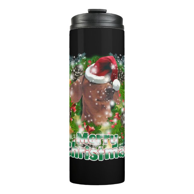 Termo Dog Lover Feliz Navidad Dachshund (Anverso)