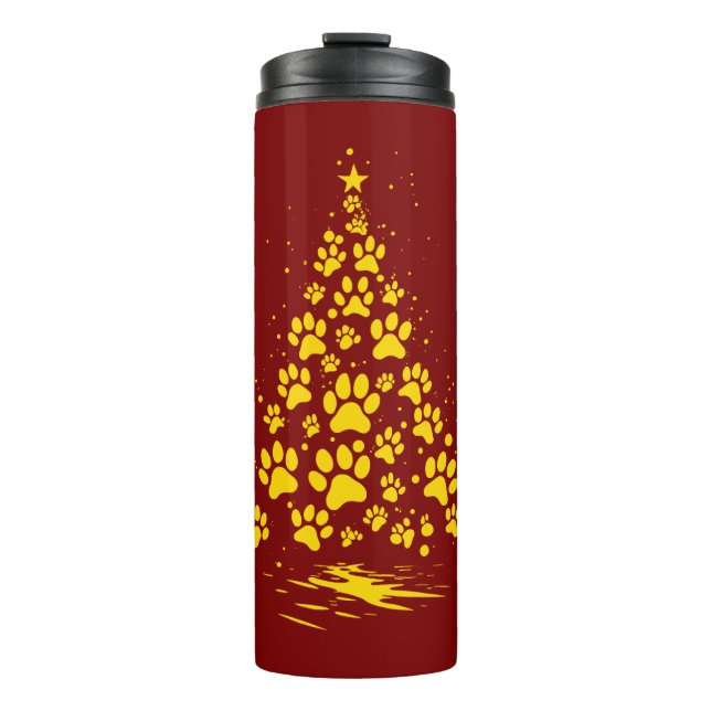 Termo Dog Lover Paw Print Christmas Tree 4 (Anverso)
