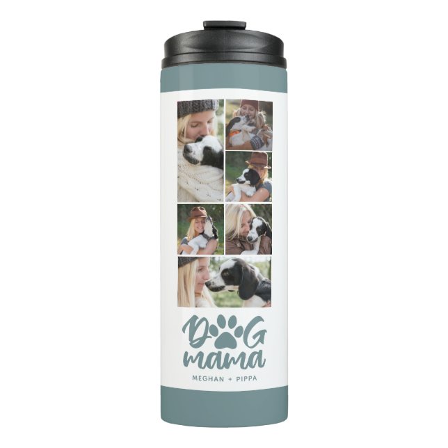 Termo Dog Mama | Red fotográfica verde (Anverso)