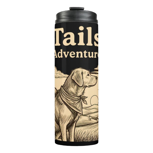 Termo Dog Tails of Adventure Funny Dog Lover Hiking  (Anverso)