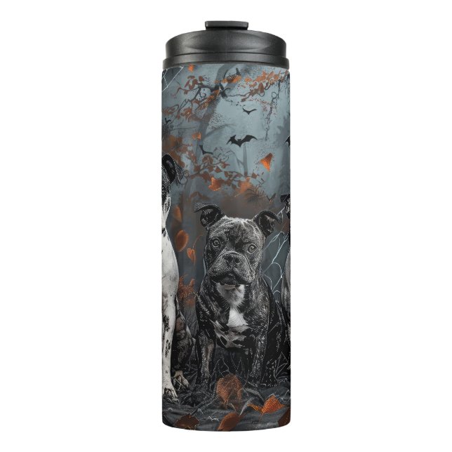 Termo Doggy de la noche norteamericana Staffordshire Hal (Anverso)