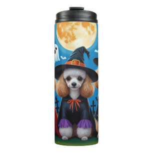 Termo Dogos de caniche Calabaza Halloween Gracioso