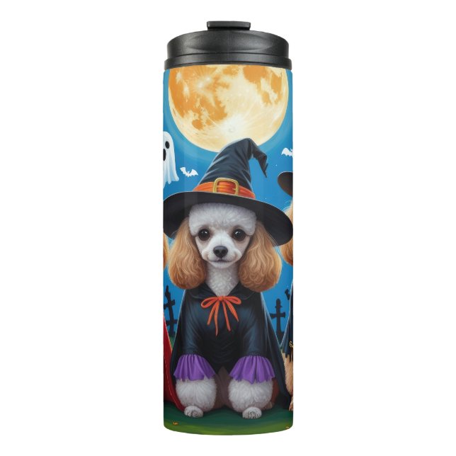 Termo Dogos de caniche Calabaza Halloween Gracioso (Anverso)