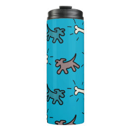 Termo Dogs Bones Graffiti Style Blue Thermal Trumbler