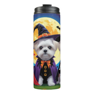 Termo Dogs malteses Calabaza Halloween Divertido