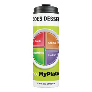 Termo ¿Dónde Se Encuentra El Postre? Humor de MyPlate
